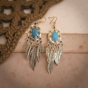Feathered Turquoise Earrings
